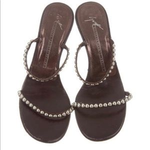 SOLD Giuseppe Zanitto stud embellished slide heels